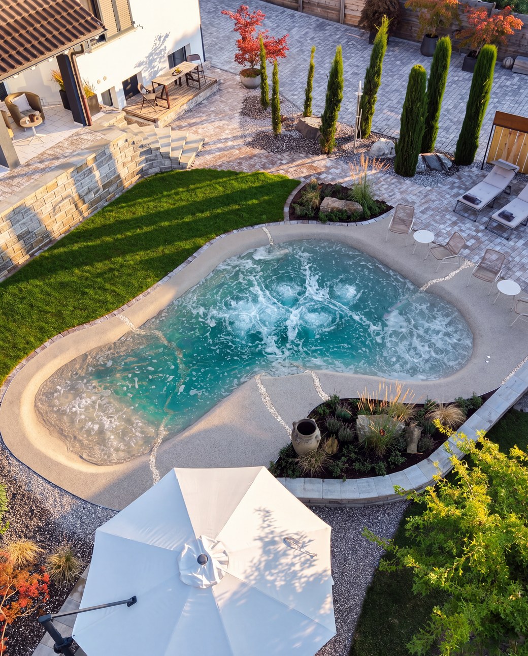 Pool mit Körnung Botticino